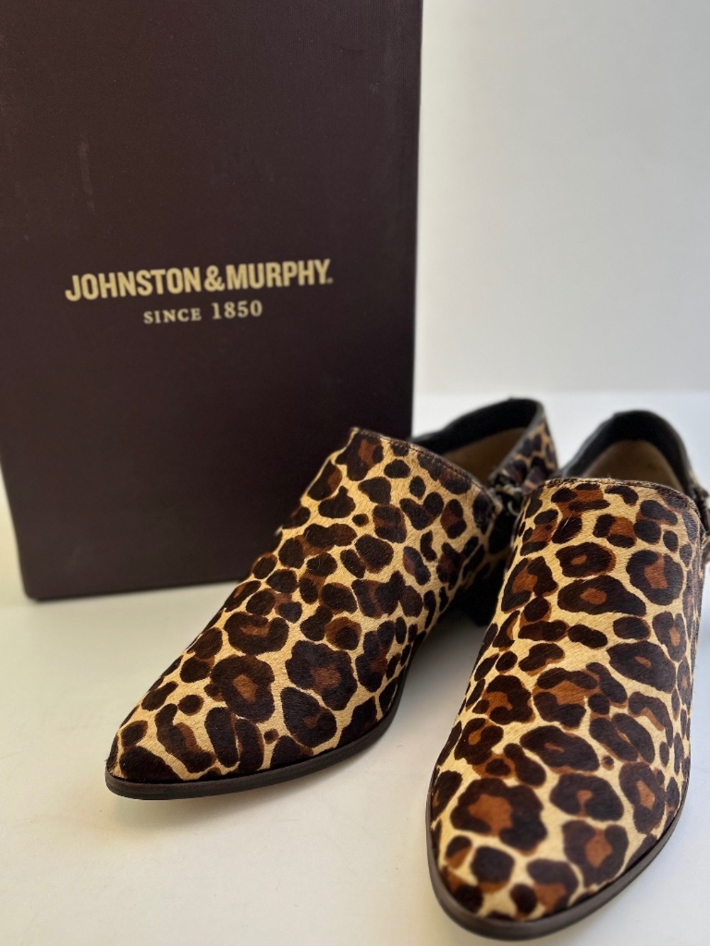 Leopard Print Calf-Hair Zip Shootie